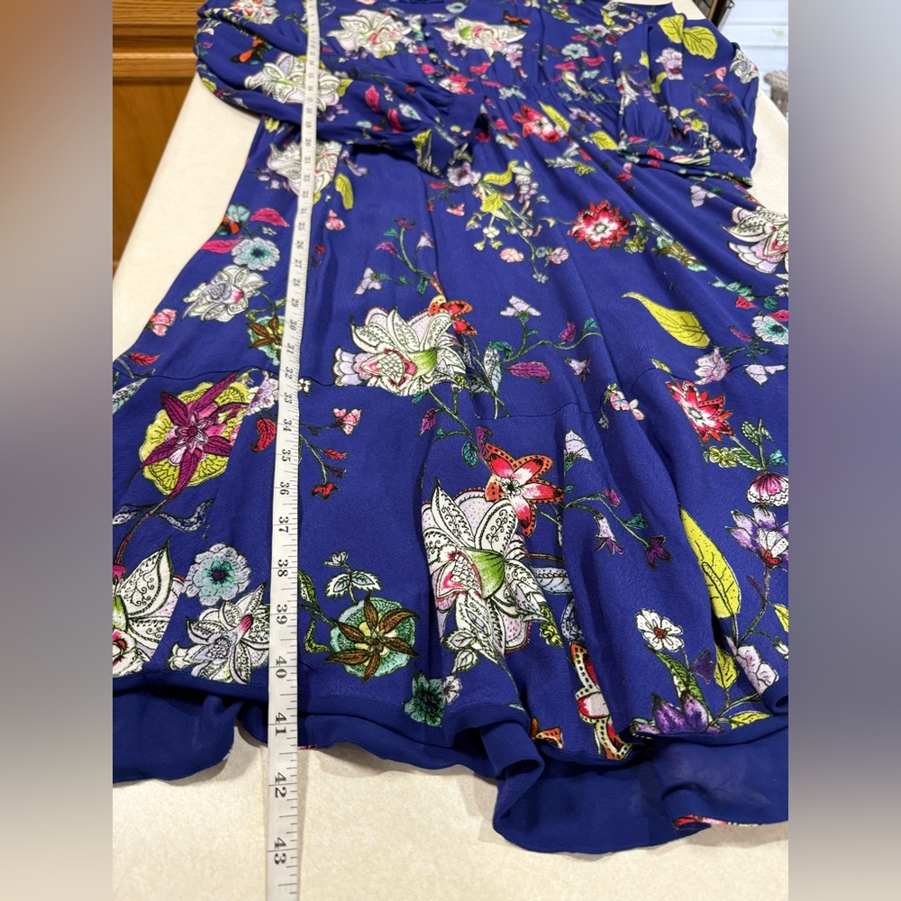 Maeve Anthropologie Maplewood Blue Floral Long Sleeves Button Dress Size XL - Picture 14 of 14
